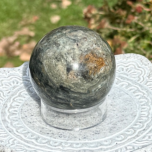 Indian Agate Sphere, 248g and Sphere Stand Included - Picture 10 of 13